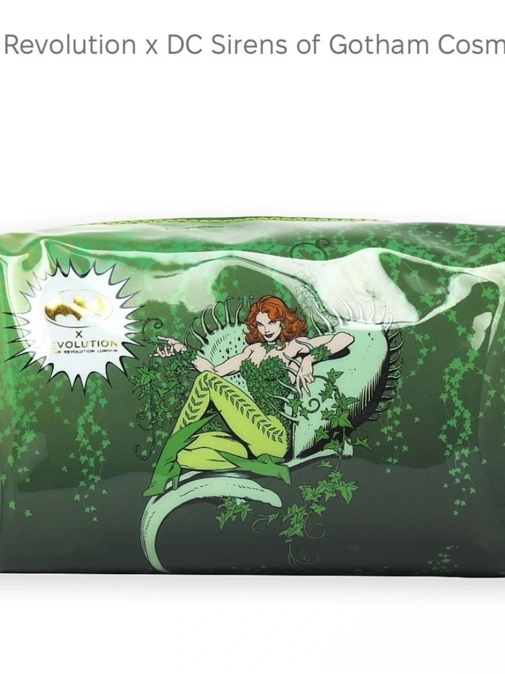 Revolution x DC Harley Quinn & Poison Ivy Cosmetic Bag Set - Black & Green NEW
